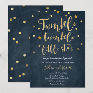 Twinkle Twinkle Little Star Baby Shower invitation