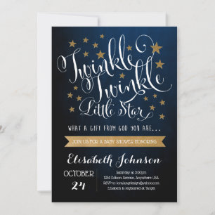 Twinkle Twinkle Little Star Baby Shower Invitation