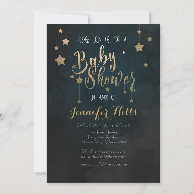 Twinkle Twinkle Little Star Baby Shower Invitation (Front)