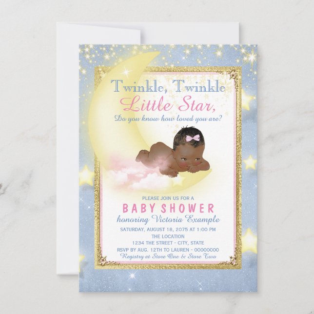 Twinkle Twinkle Little Star Baby Shower Invitation (Front)