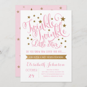 Twinkle Twinkle Little Star Baby Shower Invitation