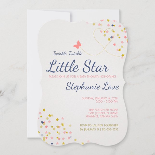 Twinkle Twinkle Little Star Baby Shower Invitation (Front)