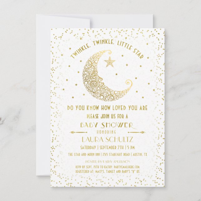 Twinkle Twinkle Little Star Baby Shower Invitation (Front)