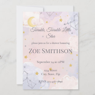 Twinkle Twinkle Little Star Baby Shower Invitation