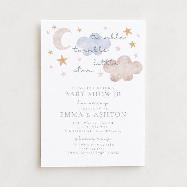 Twinkle Twinkle Little Star Baby Shower Invitation (Creator Uploaded)