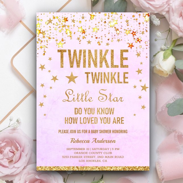 Twinkle Twinkle Little Star Baby Shower Invitation (Creator Uploaded)