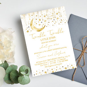 Twinkle twinkle little star baby shower invitation