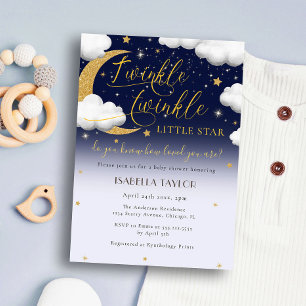 Twinkle Twinkle Little Star Baby Shower Invitation