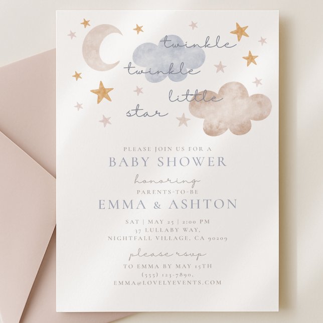 Twinkle Twinkle Little Star Baby Shower Invitation (Creator Uploaded)