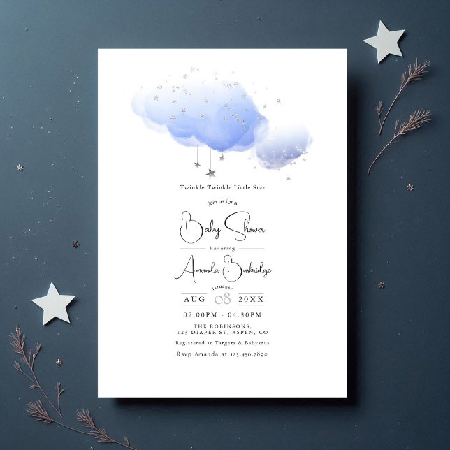 "Twinkle Twinkle Little Star" Baby Shower Invitation ("Twinkle Twinkle Little Star" Baby Shower Invitation)