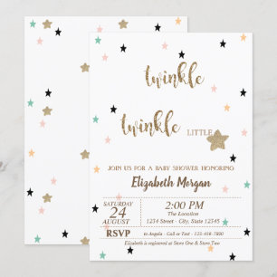 Twinkle Twinkle Little Star  Baby Shower Invitation