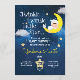 Twinkle Twinkle Little star baby shower invitation