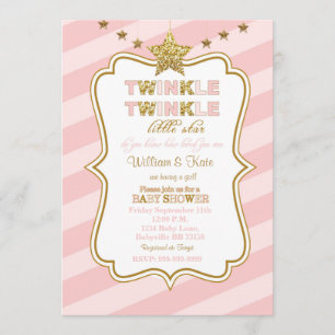 Twinkle Twinkle little star baby shower invitation