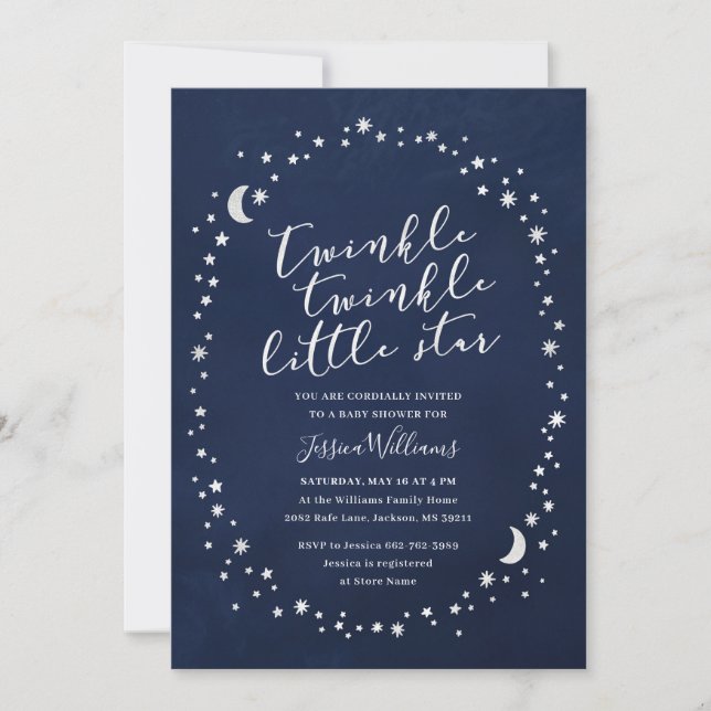Twinkle twinkle little star Baby Shower Invitation (Front)