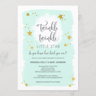 Twinkle Twinkle Little Star Baby Shower Invitation