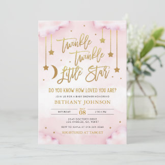 Twinkle Twinkle Little Star Baby Shower Invitation
