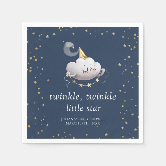 Twinkle Twinkle Little Star Baby Shower Napkin (Front)
