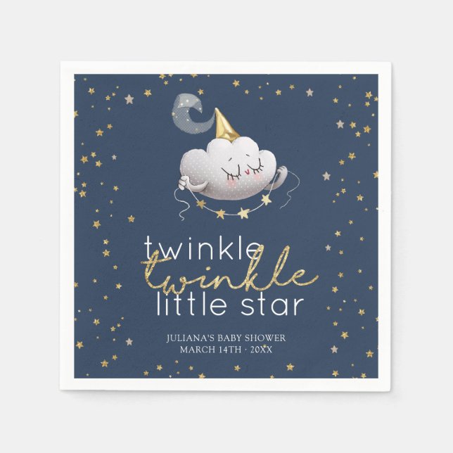 Twinkle Twinkle Little Star Baby Shower Napkin (Front)