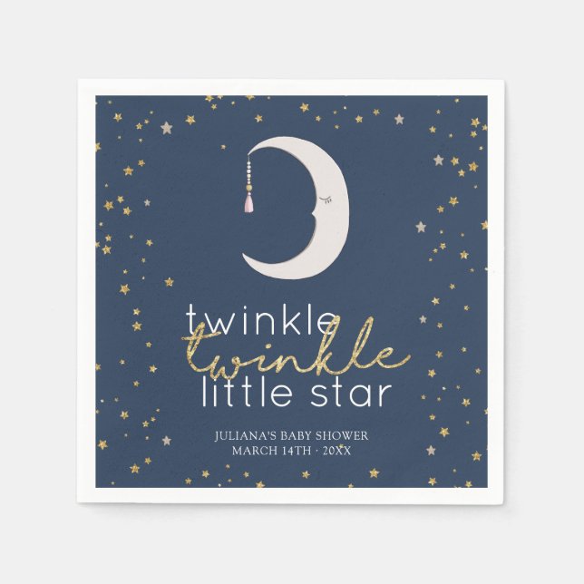 Twinkle Twinkle Little Star Baby Shower Napkin (Front)