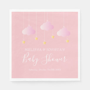 Twinkle twinkle little star baby shower soft pink napkin