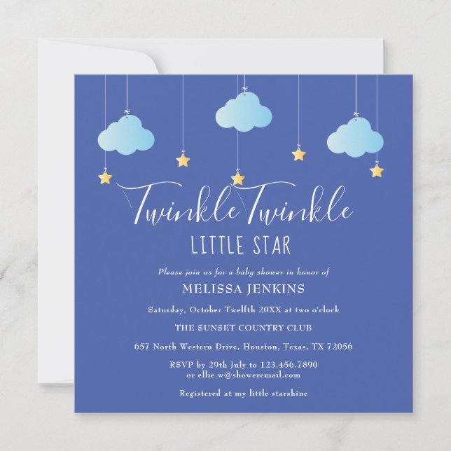 Twinkle Twinkle Little Star Baby Shower / Sprinkle Invitation (Front)