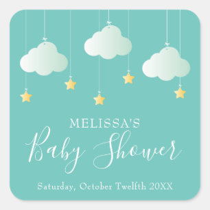 Twinkle twinkle little star baby shower square sticker