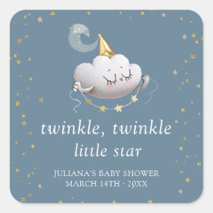 Twinkle Twinkle Little Star Baby Shower Square Sticker