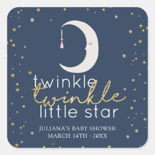 Twinkle Twinkle Little Star Baby Shower Square Sticker