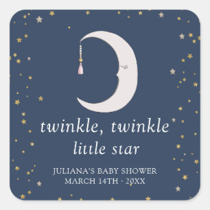 Twinkle Twinkle Little Star Baby Shower Square Sticker