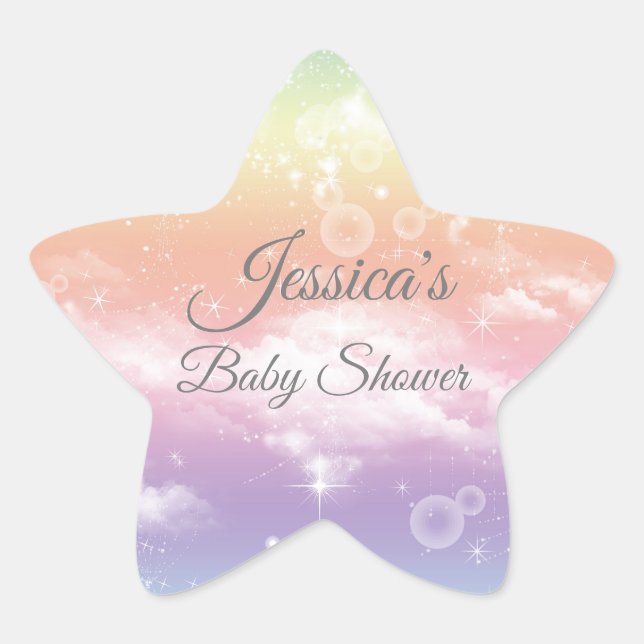 Twinkle Twinkle Little Star Baby Shower Star Sticker (Front)