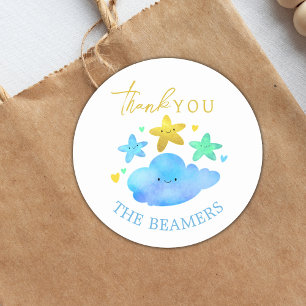 Twinkle Twinkle Little Star Baby Shower Thank You Classic Round Sticker