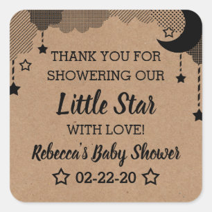 Twinkle Twinkle Little Star Baby Shower Thank You Square Sticker