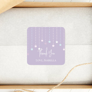 Twinkle Twinkle Little Star Baby Shower Thank You Square Sticker