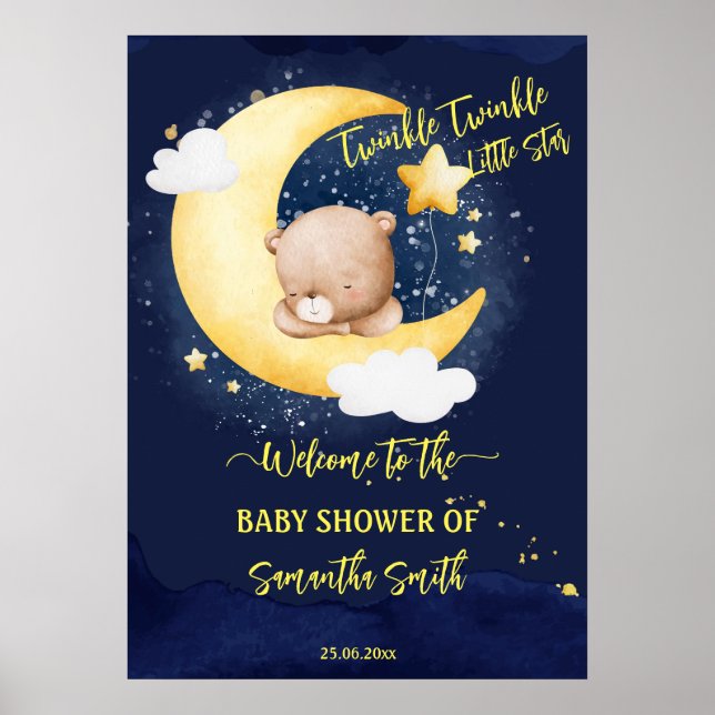 Twinkle twinkle little star baby shower welcome  poster (Front)