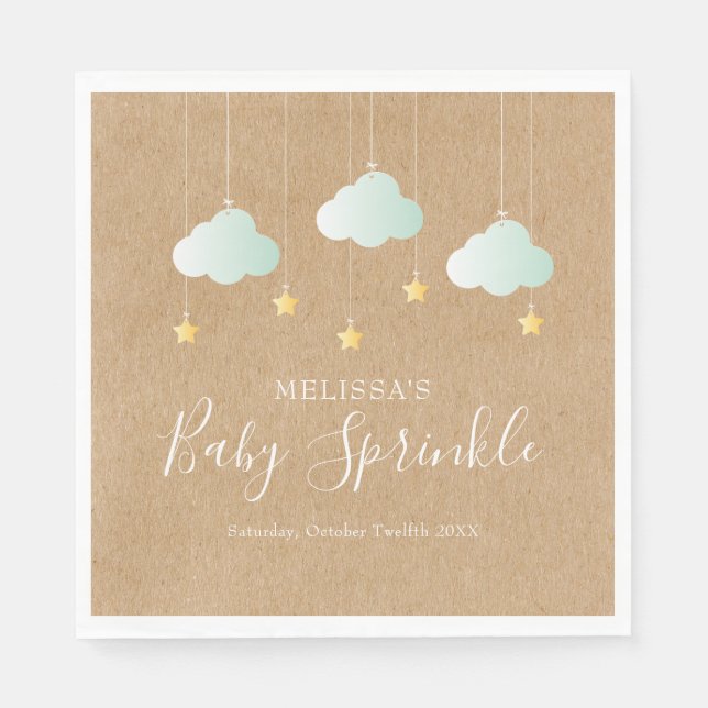 Twinkle Twinkle Little Star Baby Sprinkle Rustic Napkin (Front)