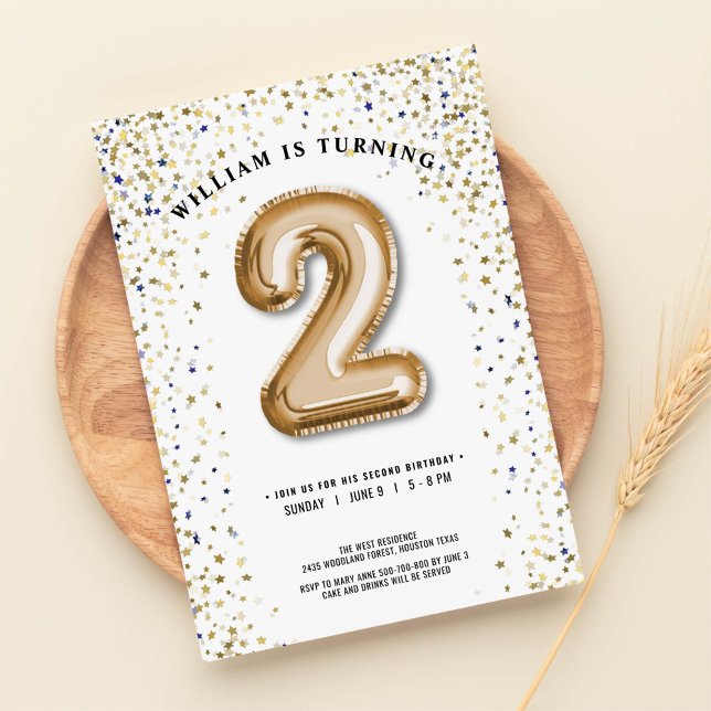 Twinkle Twinkle Little Star Balloon Type Birthday Invitation (Creator Uploaded)