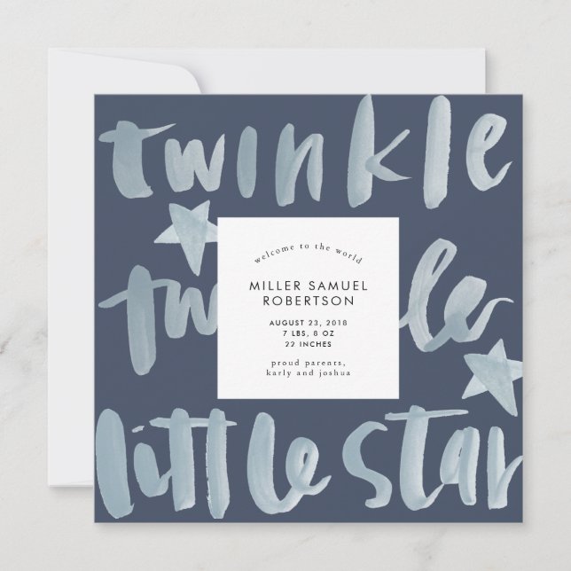 Twinkle Twinkle Little Star Birth Announcement (Front)