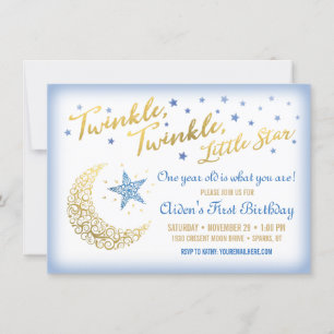 Twinkle Twinkle Little Star Birthday Invitation