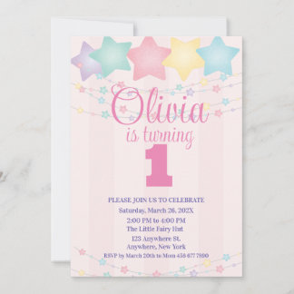 Twinkle Twinkle Little Star Birthday Invitation