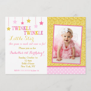 Twinkle Twinkle Little Star Birthday Invitation