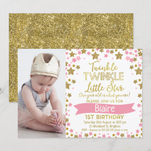 Twinkle Twinkle Little Star Birthday Invitation