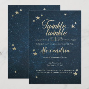 Twinkle Twinkle Little Star Birthday Party Invitation