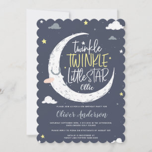 Twinkle, twinkle little star birthday party invite