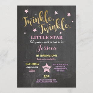 Twinkle Twinkle Little Star Birthday Party Invite