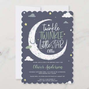 Twinkle, twinkle little star birthday party invite