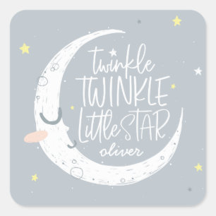Twinkle, twinkle little star birthday party square sticker