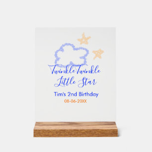 Twinkle twinkle little star birthday purple orange acrylic sign
