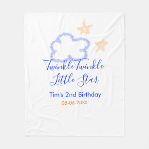 Twinkle twinkle little star birthday purple orange fleece blanket