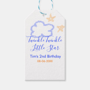 Twinkle twinkle little star birthday purple orange gift tags