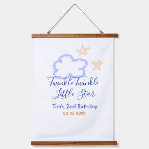 Twinkle twinkle little star birthday purple orange hanging tapestry